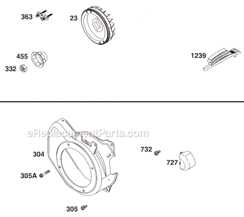 Page H Diagram and Parts List for 124435 8101 Briggs and Stratton Engine